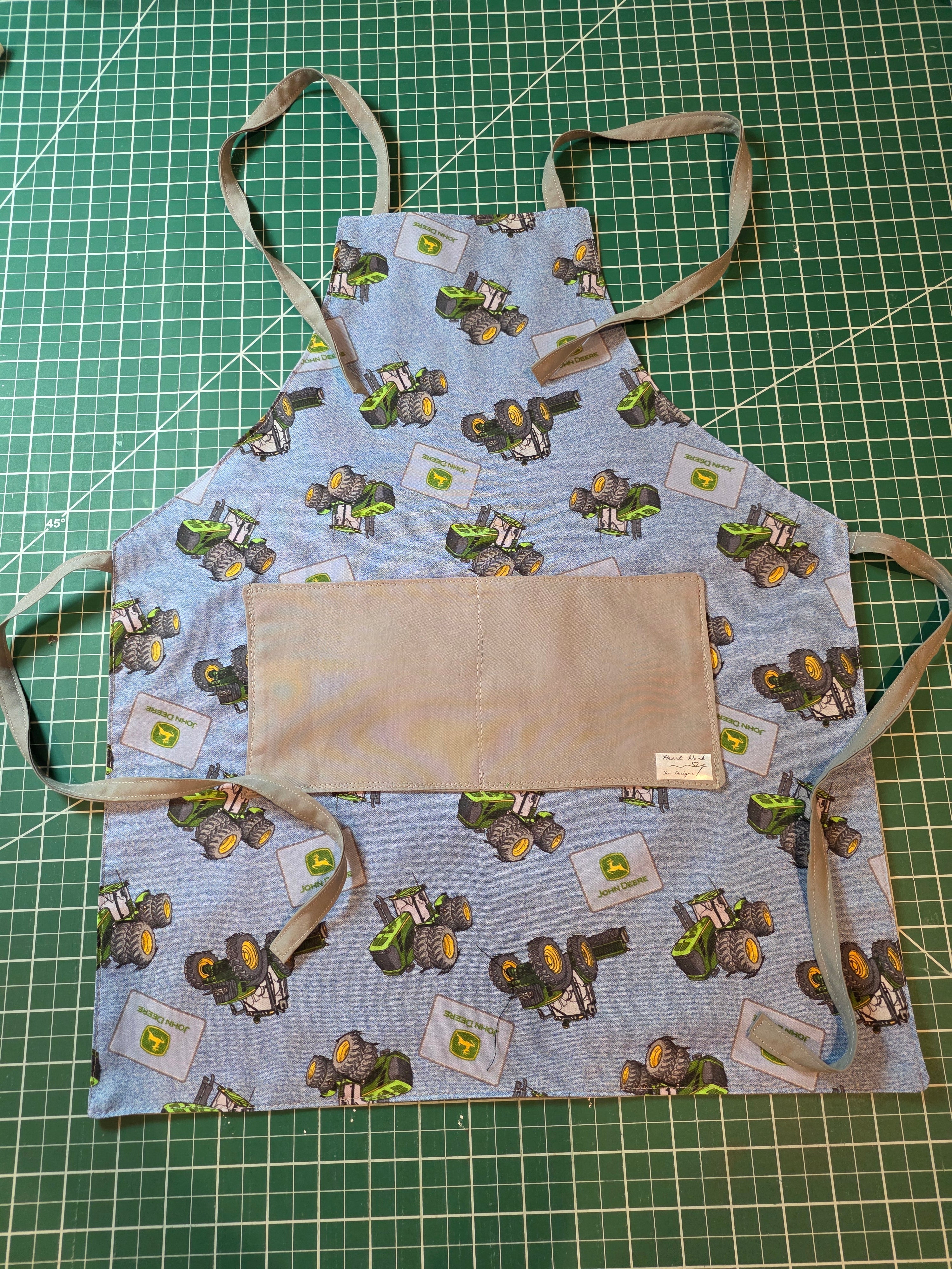 Boys Reversible Apron — Farm Tractor