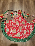 Red Gingerbread Houses Reversible Apron