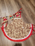 Brown Gingerbread Reversible Ruffle Apron