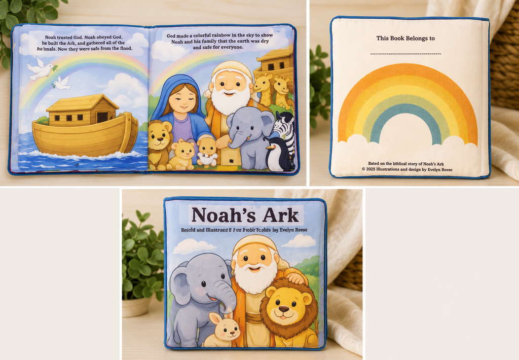Noah's Ark Handmade Soft Cloth Book — Inclusive Baby Bible Story Book