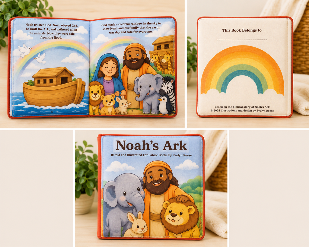 Noah's Ark Handmade Soft Cloth Book — Inclusive Baby Bible Story Book