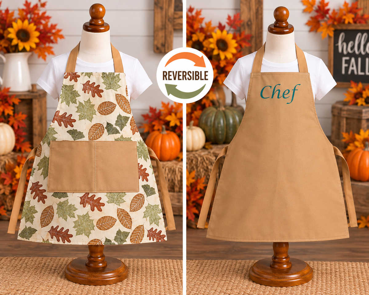Reversible Fall Apron with Pockets — No Ruffles