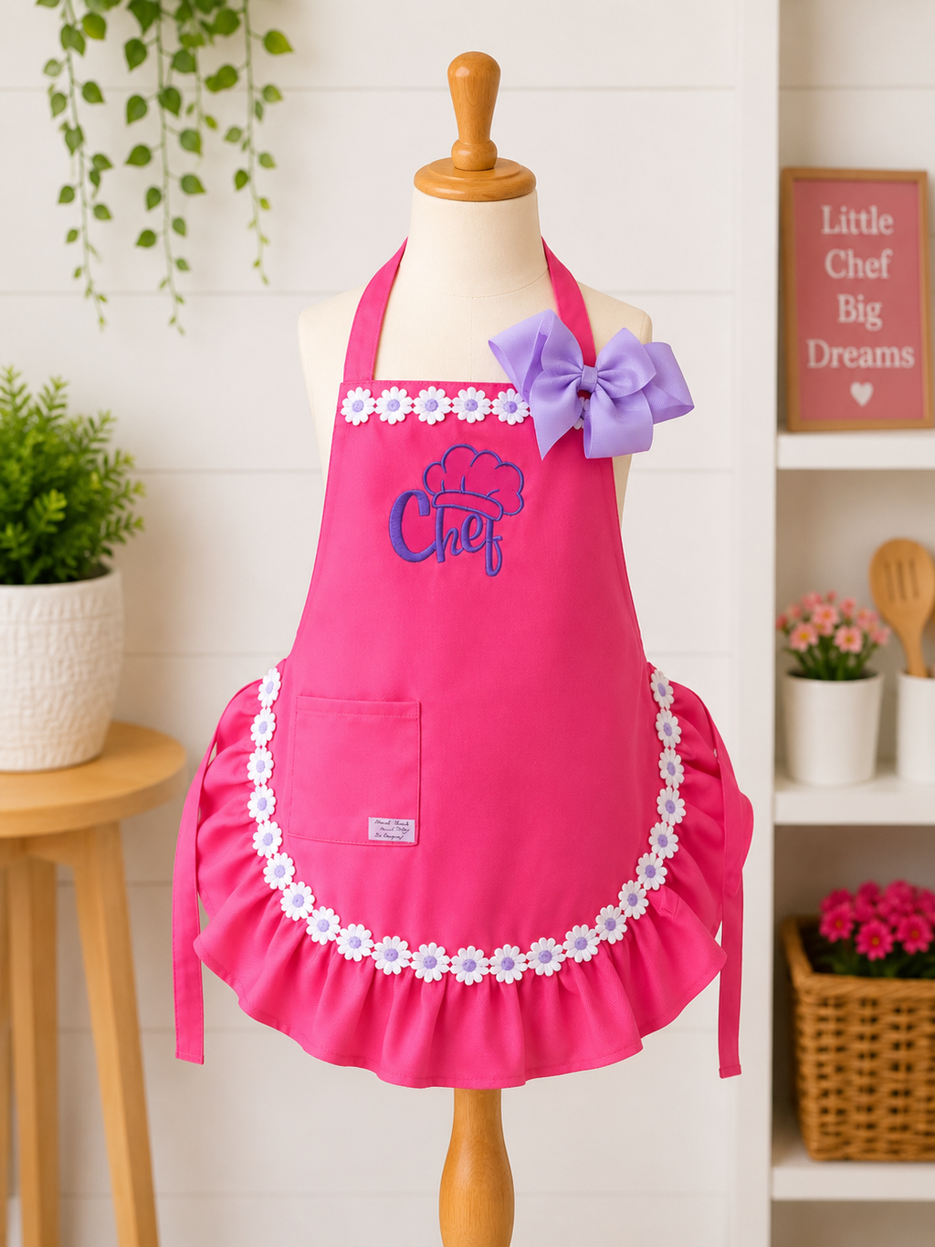 Ruffled Kids Chef Apron with Pocket — Handmade by HeartWork